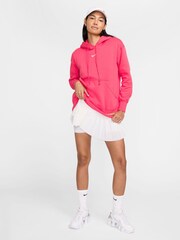 Nike Pink Sportswear Phoenix Fleece Oversized Mini Swoosh Pullover Hoodie - Image 3 of 10