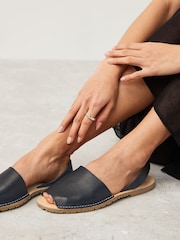 Black Beach Leather Sandals - Image 2 of 7