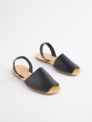 Black Beach Leather Sandals - Image 3 of 7
