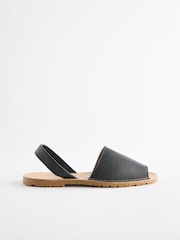 Black Beach Leather Sandals - Image 4 of 7