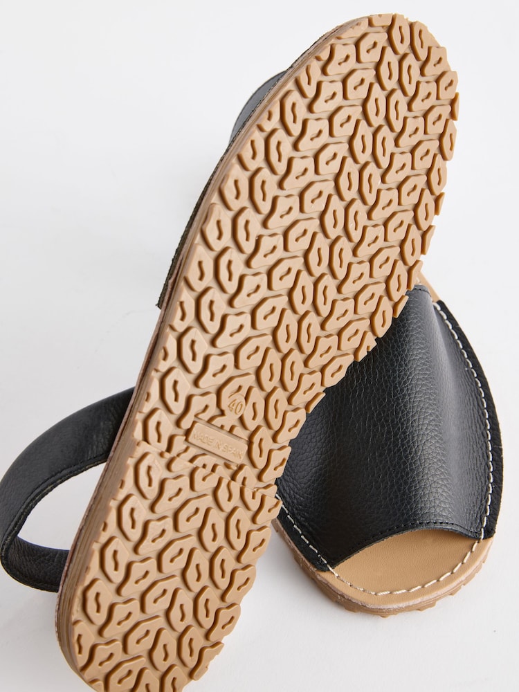 Black Beach Leather Sandals - Image 7 of 7