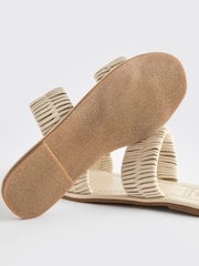 Cream Forever Comfort® Leather Weave Band Mule Sandals - Image 4 of 7
