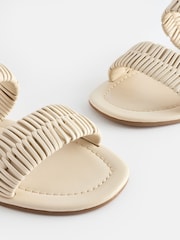 Cream Forever Comfort® Leather Weave Band Mule Sandals - Image 6 of 7