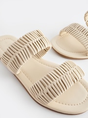 Cream Forever Comfort® Leather Weave Band Mule Sandals - Image 7 of 7