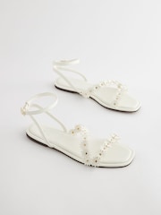 Weiß - Forever Comfort® Sandalen mit Gänseblümchen-Detail - Bild 1 von 5