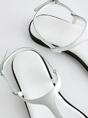 White Forever Comfort® Standard/Wide Fit Toe Thong Leather Sandals - Image 6 of 8