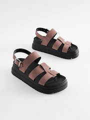 Pale Pink Standard/Wide Fit Gladiator Chunky Platform Sandals - Image 3 of 8
