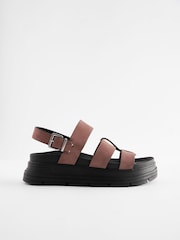 Pale Pink Standard/Wide Fit Gladiator Chunky Platform Sandals - Image 4 of 8