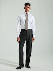 Black Regular Fit Adjustable Tape Detail Tuxedo Trousers - Image 2 of 10