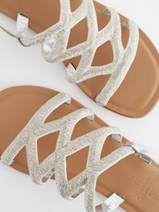 White Forever Comfort® Beaded Slingback Sandals - Image 6 of 6