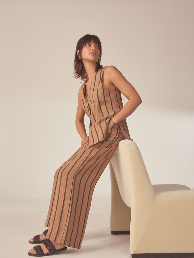 Chocolate Brown Forever Comfort® Leather Weave Band Mule Sandals - Image 2 of 11