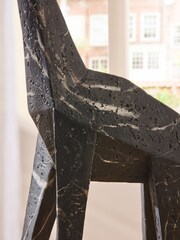Black Marble Finish Abstract Giraffe Ornament - Image 2 of 5