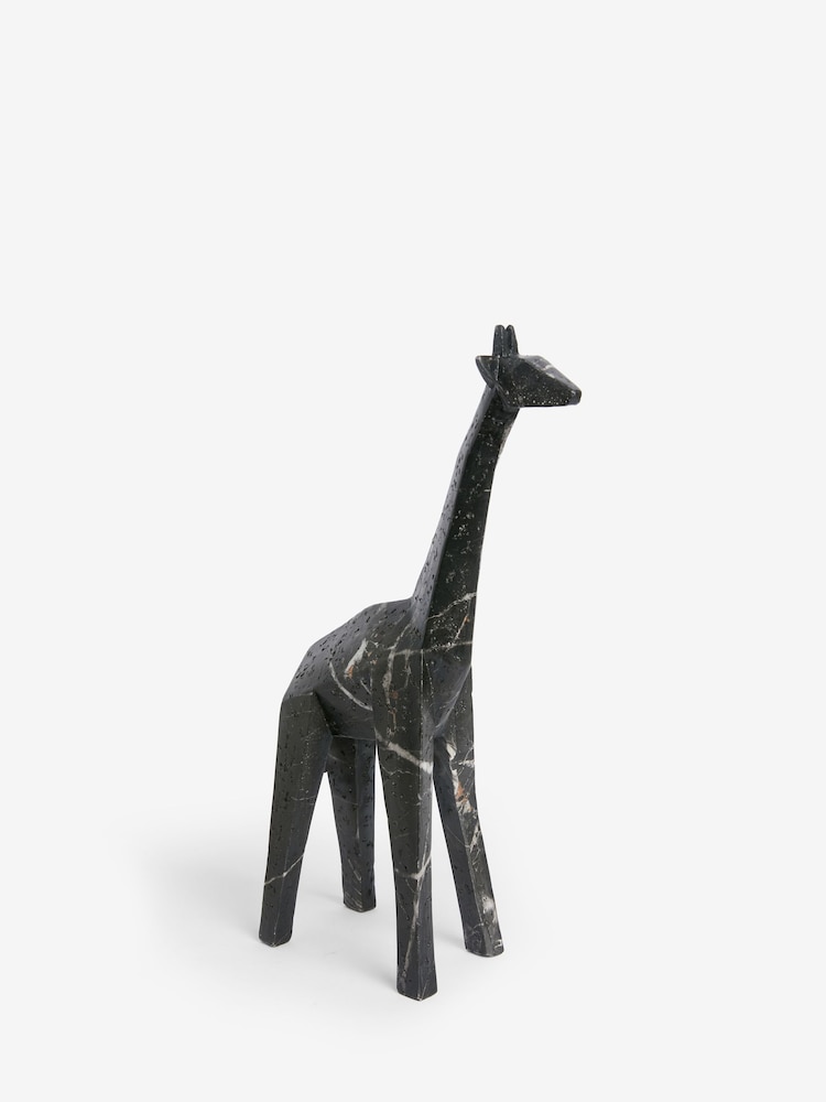 Black Marble Finish Abstract Giraffe Ornament - Image 3 of 5