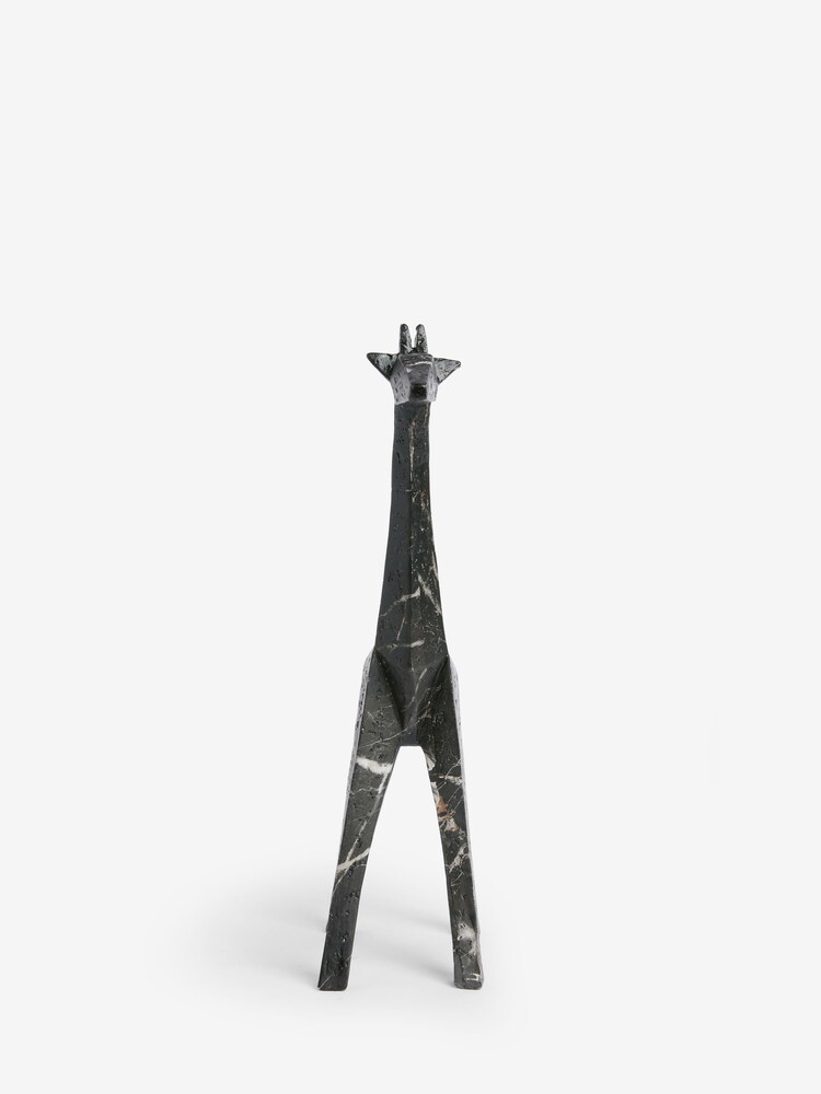 Black Marble Finish Abstract Giraffe Ornament - Image 4 of 5
