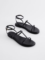 Black Forever Comfort® T-Bar Sandals - Image 1 of 6