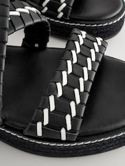 Monochrome Forever Comfort® Weave Leather Espadrille Flatform Sandals - Image 12 of 12