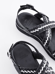 Monochrome Forever Comfort® Weave Leather Espadrille Flatform Sandals - Image 5 of 12