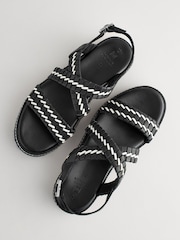 Monochrome Forever Comfort® Weave Leather Espadrille Flatform Sandals - Image 7 of 12