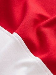 Red Graphic Polo Rugby Longsleeve Mini Shirt Dress - Image 6 of 6