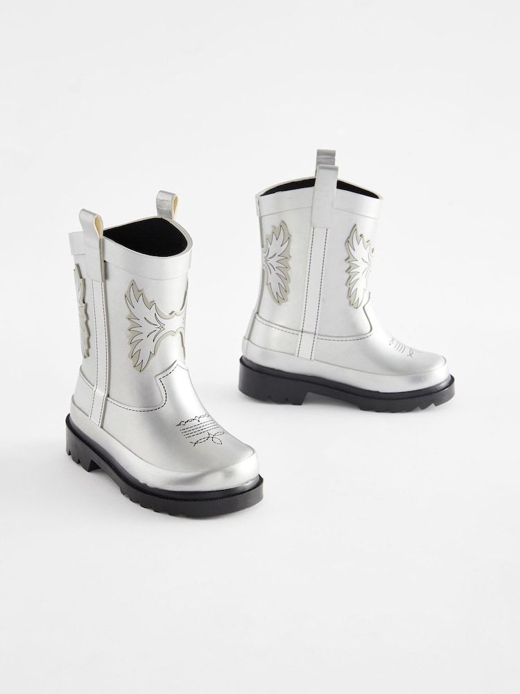Silver Western Wellies - Image 1 of 5