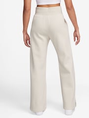 Nike Light Wood Natural Phoenix Fleece Varsity High Waisted Wide Leg Logo Joggers - Image 2 of 3