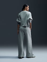 Nike Sage Green Phoenix Fleece Varsity High Waisted Wide Leg Logo Joggers - Image 2 of 5