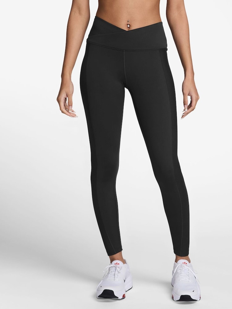 Nike Black One Wrap High Waisted 7/8 Leggings - Image 1 of 4