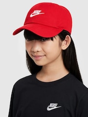 Nike Red Kids Club Unstructured Futura Wash 100% Cotton Cap - Image 7 of 9
