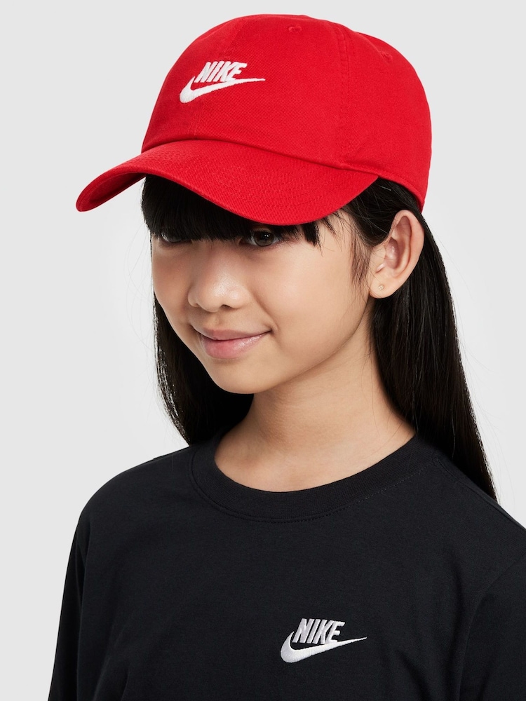 Nike Red Kids Club Unstructured Futura Wash 100% Cotton Cap - Image 7 of 9