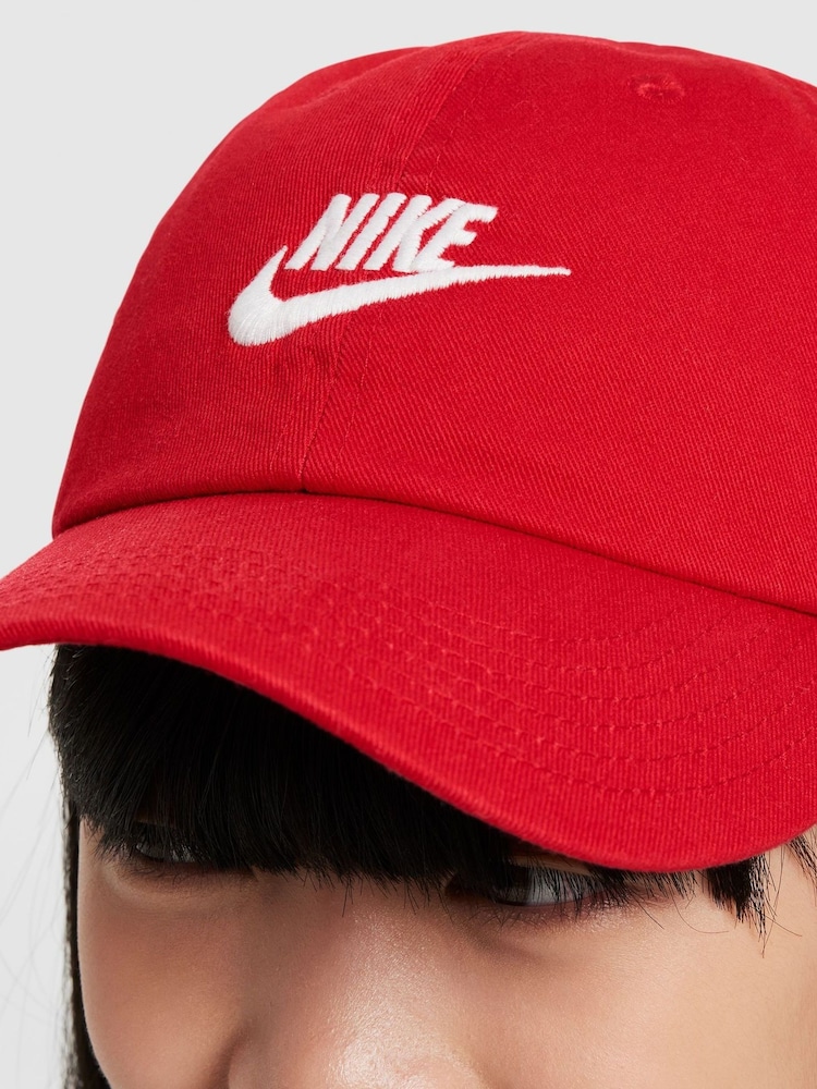 Nike Red Kids Club Unstructured Futura Wash 100% Cotton Cap - Image 8 of 9