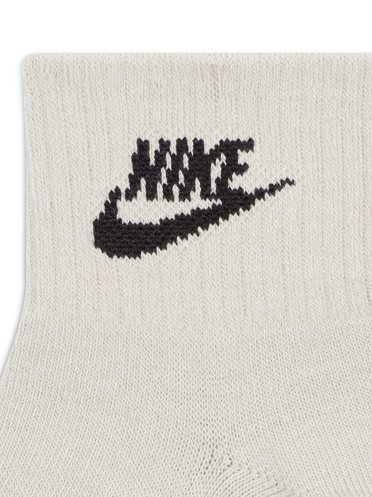 Nike Grey & Navy Everyday Essential Ankle 100% Cotton Socks 3 Pack - Image 4 of 4