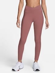 Nike Dusky Pink One Wrap High Waisted 7/8 Leggings - Image 1 of 4