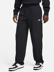 Nike Black Sportswear Club Knit Open Hem 100% Cotton Joggers - Image 1 of 9
