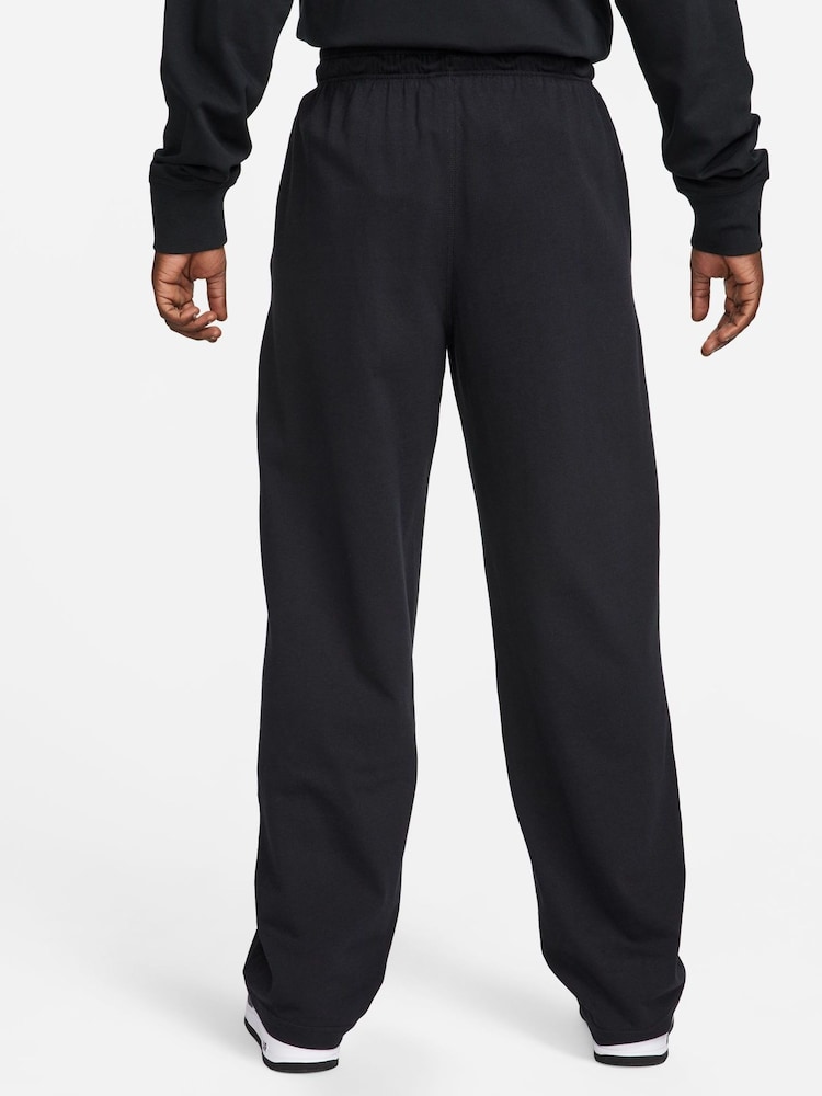 Nike Black Sportswear Club Knit Open Hem 100% Cotton Joggers - Image 2 of 9