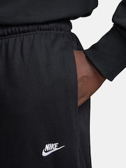 Nike Black Sportswear Club Knit Open Hem 100% Cotton Joggers - Image 3 of 9