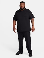 Nike Black Sportswear Club Knit Open Hem 100% Cotton Joggers - Image 8 of 9