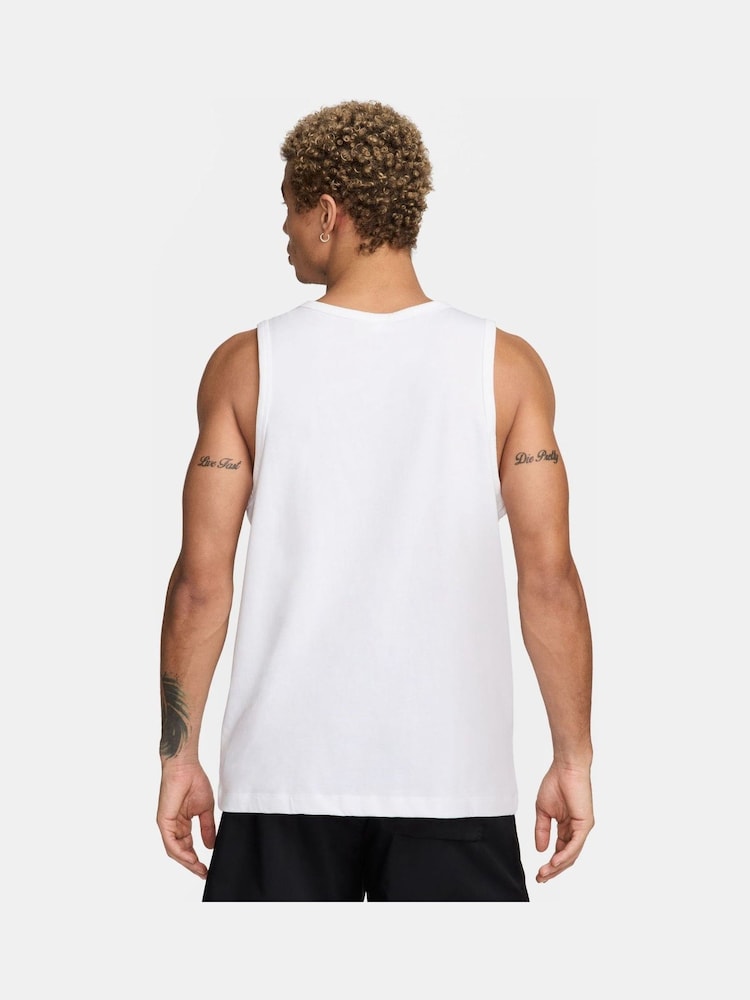 Nike White Sportswear Premium Essentials 100% Cotton Vest - Image 2 of 10