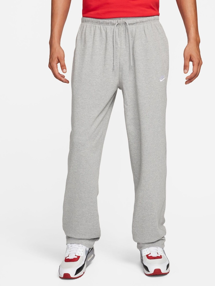 Grå - Nike Sportkläder Club Knit Öppen fåll 100% Cotton Joggers - Bild 1 av 9
