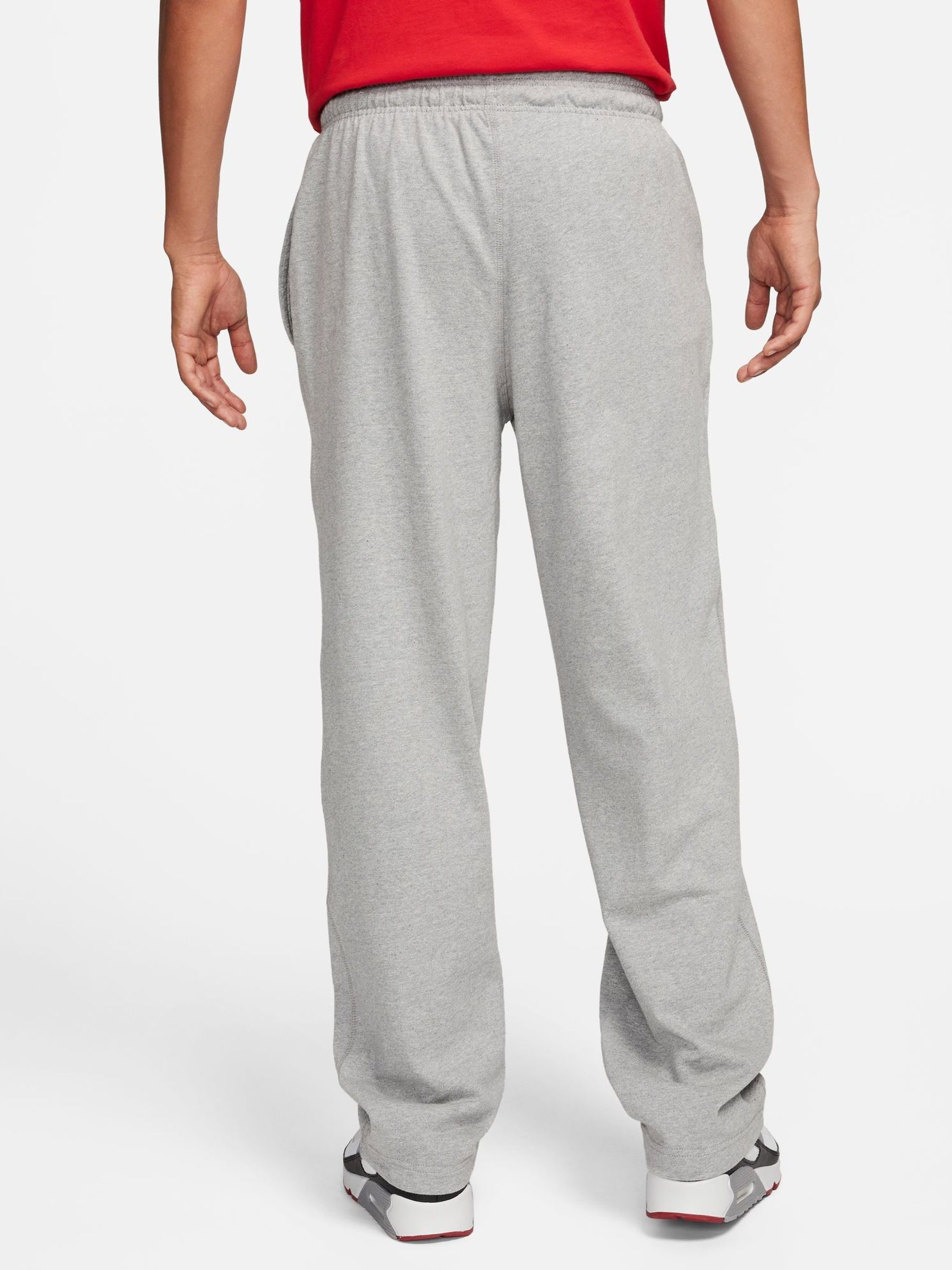 Nike Grey Sportswear Club Knit Open Hem 100 Cotton Joggers