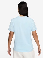 Nike Light Blue Sportswear Club Essentials 100% Cotton T-Shirt - Image 2 of 3