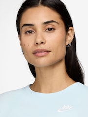 Nike Light Blue Sportswear Club Essentials 100% Cotton T-Shirt - Image 3 of 3