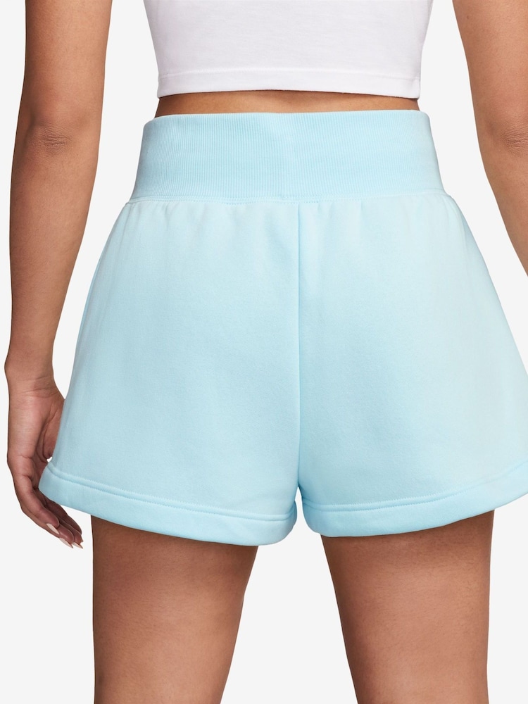 Nike Blue Sportswear Phoenix Fleece High-Waisted Loose Shorts - Image 2 of 4