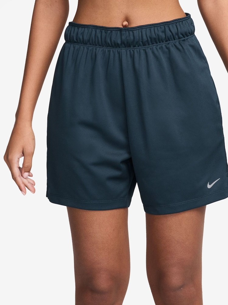 Nike Teal Blue Dri-FIT Attack Fitness Mid Rise 5" Unlined Shorts - Image 1 of 5