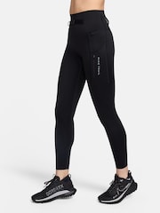 Schwarz - Nike Go Trail Running 7/8-Leggings mit starkem Stützeffekt, hohem Bund und Taschen - Bild 1 von 13