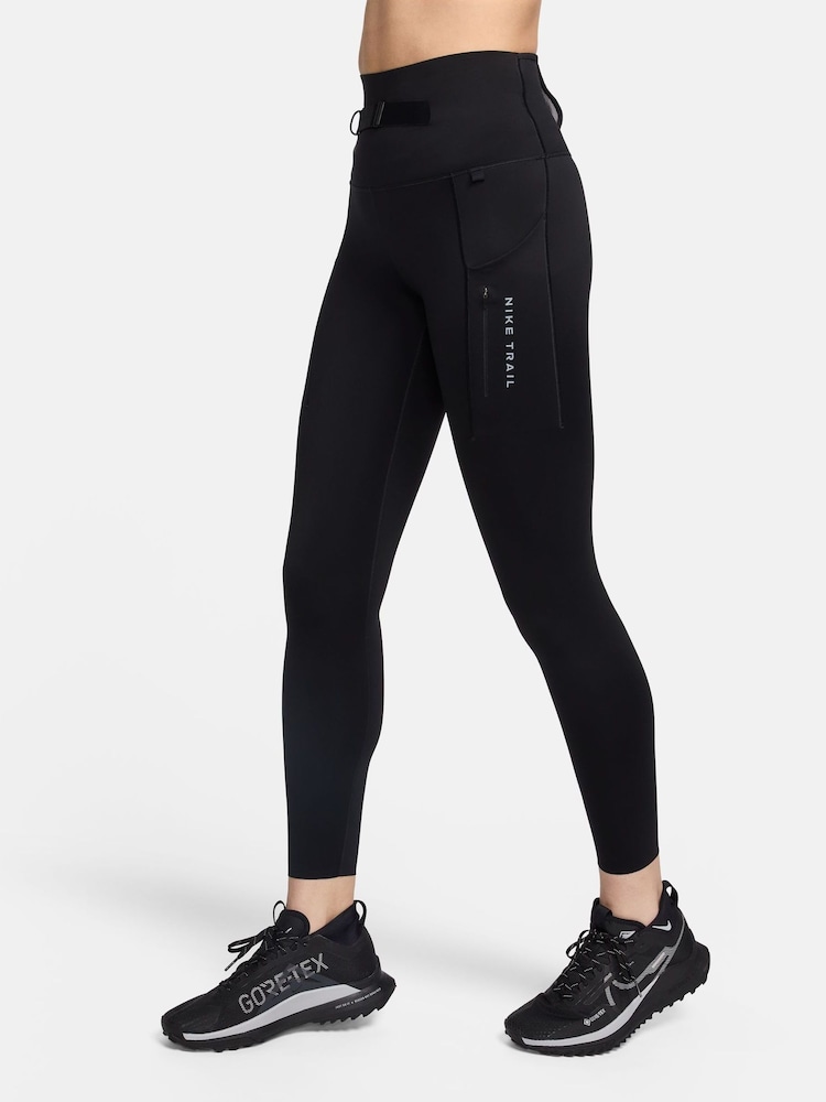 Nike Black Go Trail Running Firm-Support High-Waisted 7/8 Leggings with Pockets - Image 1 of 13 Nike Black Go Trail Running Firm-Support High-Waisted 7/8 Leggings with Pockets - Image 1 of 13