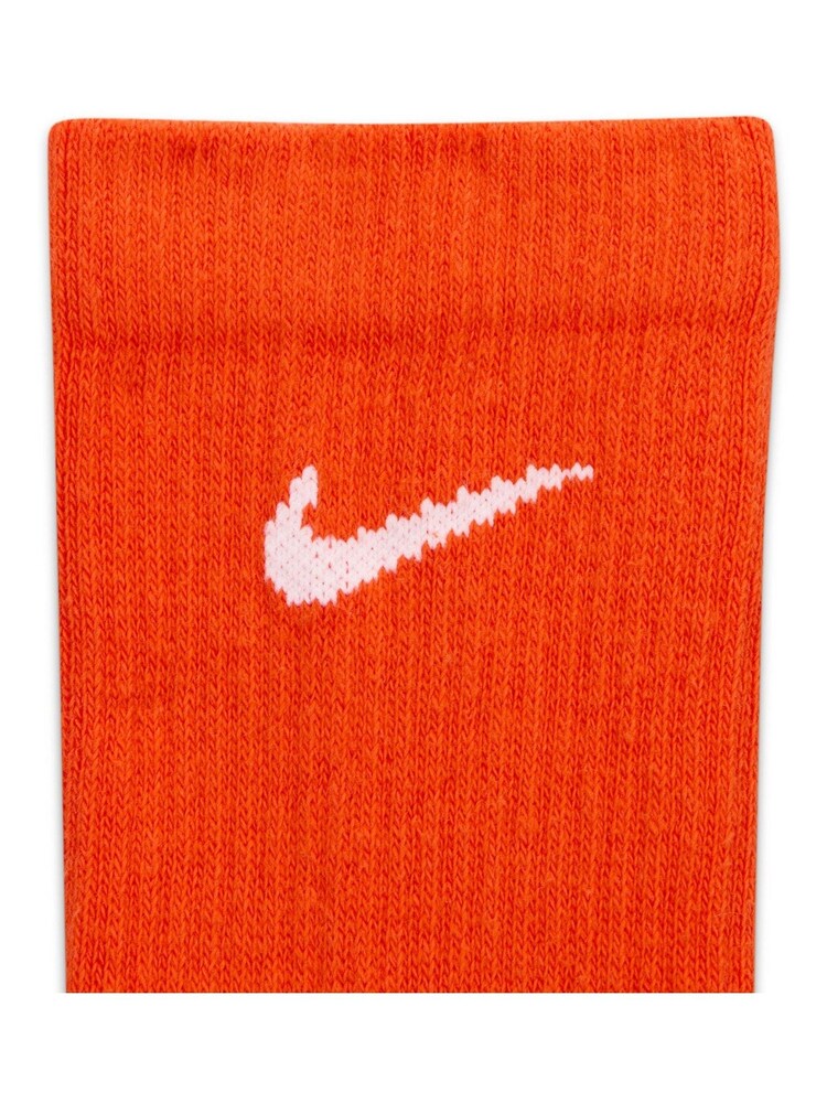 Nike Orange Crew Everyday Plus Cushioned Training Crew 100% Cotton Socks 3 Pack - Image 4 of 4