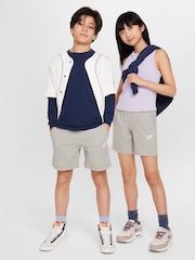 Nike Dark Grey Heather 100% Cotton Sportswear Club Shorts - Image 5 of 7