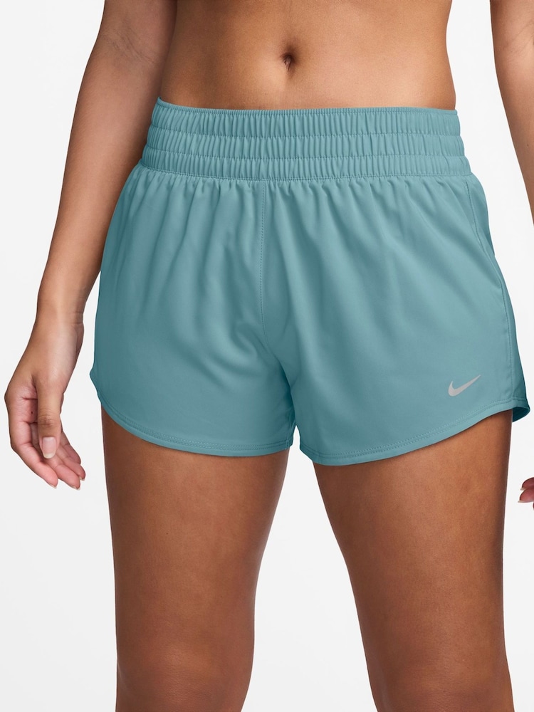 Nike Blue One Dri-FIT Mid-Rise 3" Brief Lined Shorts - Image 1 of 5 Nike Blue One Dri-FIT Mid-Rise 3" Brief Lined Shorts - Image 1 of 5