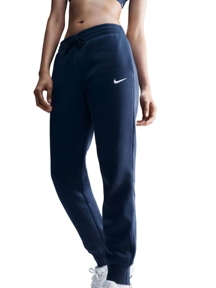 Nike Navy Phoenix Fleece Mid-Rise Joggers - Image 1 of 4