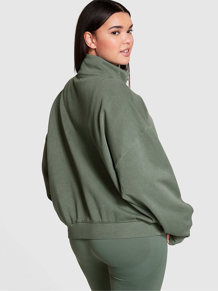Victoria's Secret PINK Fresh Forest Green Fleece Jacket - Image 2 of 3